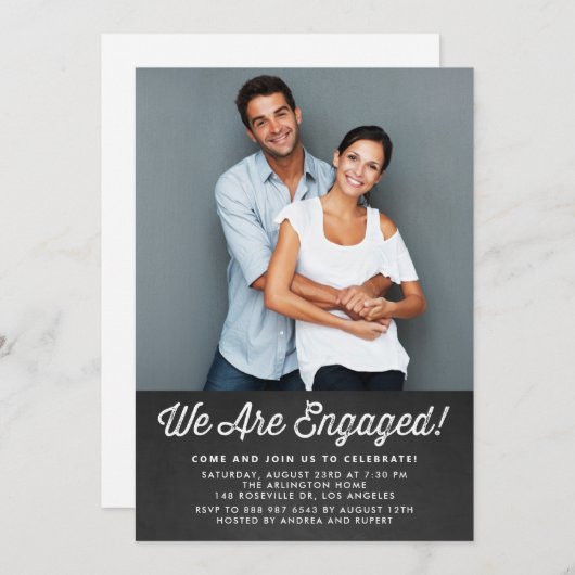 RUSTIKKARTE | EINLADUNG DER ENGAGEMENT PARTEI (Vorne/Hinten)