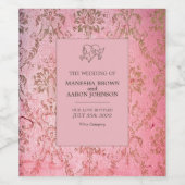 RUSTIKPINK - Hochzeitweiliges Weinetikett (Einzelnes Label)