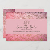 RUSTIKPINK - Save the Date flache Karte (Vorne/Hinten)