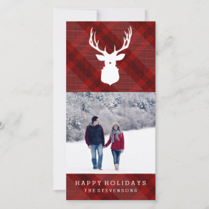 RUSTIKTIEFE   KARIERT   STYLISH HOLIDAY CARD FEIERTAGSKARTE