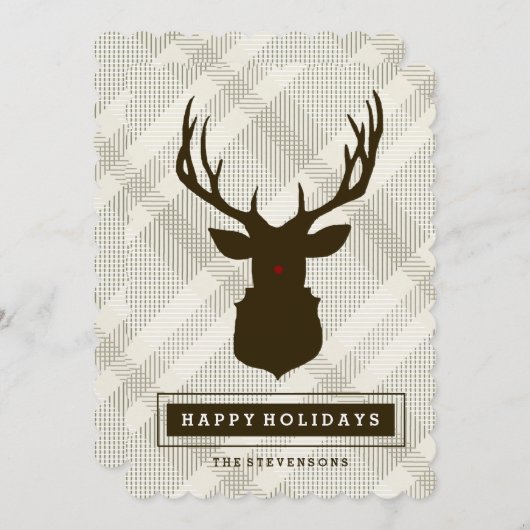 RUSTIKTIEFE | KARIERTE FERIENKARTE FEIERTAGSKARTE (Vorne/Hinten)