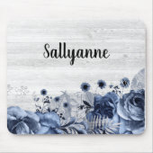 RUSTIKTIMBER BLUE FLORAL GRENZE ZUNEHMEND MOUSEPAD (Vorne)