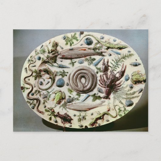 Rustique Figuline' Schale mit weißem Hintergrund Postkarte (Vorderseite)