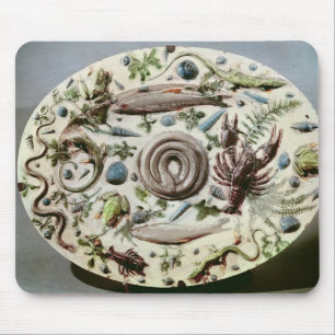 Rustique Figuline Teller mit einem weißen Mousepad