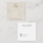 RUSTISCH AUS WEISSEM STUCKSTUD ERINNERUNGSANZEIGE QUADRATISCHE VISITENKARTE (Vorne/Hinten)