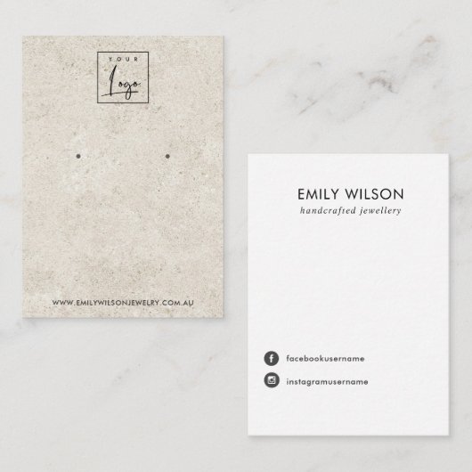 RUSTISCH AUS WEISSEM STUCKSTUD ERINNERUNGSANZEIGE VISITENKARTE (Vorne/Hinten)