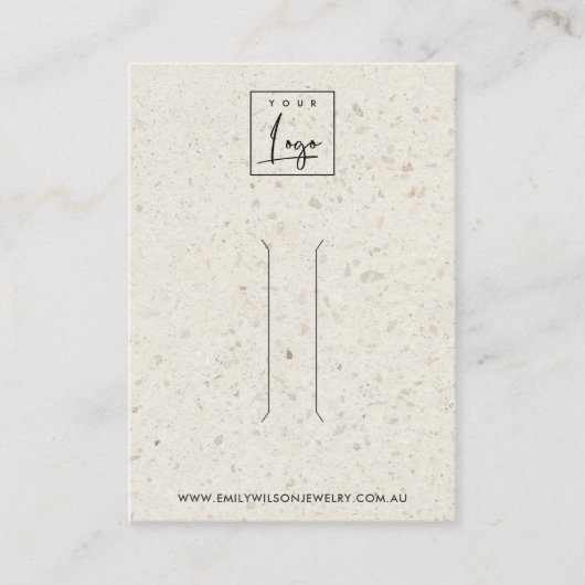 RUSTISCH AUS WEISSEN TERRAZZO HAARKLIPPKARTE VISITENKARTE (Vorderseite)