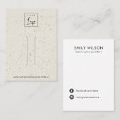 RUSTISCH AUS WEISSEN TERRAZZO HAARKLIPPKARTE VISITENKARTE (Vorne/Hinten)