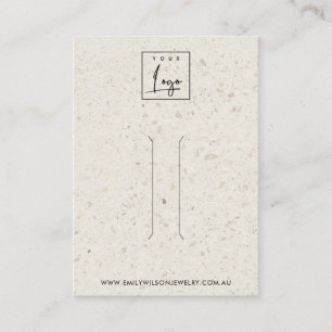 RUSTISCH AUS WEISSER TERRAZZO HAIR CLIP DISPLAD CA VISITENKARTE