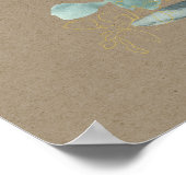 RUSTISCH BLUSH FLORAL KRAFT BRAUTPARTY WILLKOMMEN POSTER (Ecke)