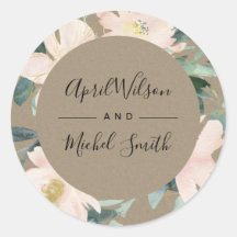 RUSTISCH BLUSH KRAFT FLORAL FRAME WATERCOLOR WEDD