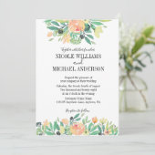 RUSTISCH Grüne Aquarellpeonie Blattwerk Einladung (Stehend Vorderseite)