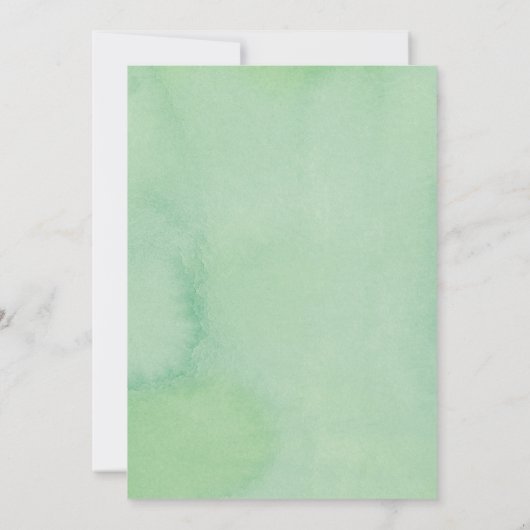 RUSTISCH Grünes Aquarell Probe Abendessen Einladung (Rückseite)