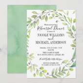 RUSTISCH Grünes Aquarell Probe Abendessen Einladung (Vorne/Hinten)