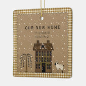 RUSTISCH NEUES ZUHAUSE SALTBOX HAUS PERSONALISIERT KERAMIKORNAMENT (Links)