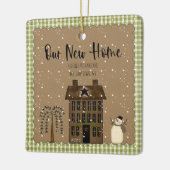 RUSTISCH NEUES ZUHAUSE SALTBOX HAUS PERSONALISIERT KERAMIKORNAMENT (Links)