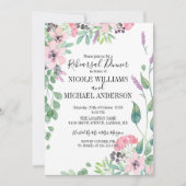 RUSTISCH rosa Aquarell Probe Abendessen Einladung (Vorderseite)