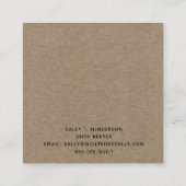 RUSTISCH ROTE PRIMITIVE SALTBOX HAUS LAND KRAFT QUADRATISCHE VISITENKARTE (Rückseite)