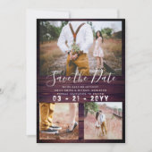 RUSTISCH Save the Date Hochzeitfotografie Lila Einladung (Vorderseite)
