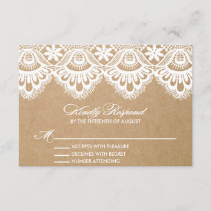 RUSTISCH   WEDD RSVP ENCLOSURE-KARTE KARTE