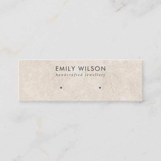 RUSTISCH-WEISS-GRAY-STUCCO-STUD-OHRENANZEIGE MINI VISITENKARTE (Vorderseite)