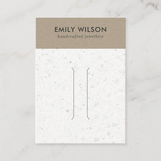 RUSTISCH WEISSER KRAFT TERRAZZO HAARKLIP DISPLAD C VISITENKARTE (Vorderseite)