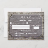 Rustische Baumstruktur RSVP Karte (Rückseite)