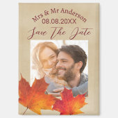 Rustische Blätter Hochzeit im Herbst Herbst Save t Magnet (Vorderseite)