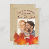 Rustische Blätter Hochzeit im Herbst Herbst Save t Save The Date (Vorne/Hinten)