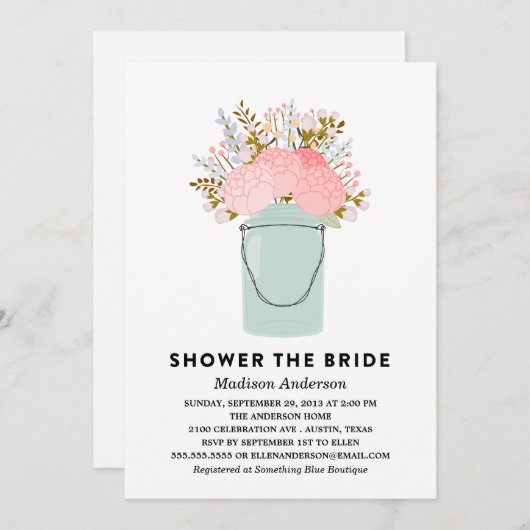 RUSTISCHE BLUME| BRIDAL SHOWING INVITATION EINLADUNG (Vorne/Hinten)