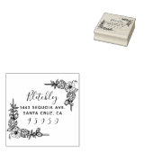 Rustische Blume & elegante Script-Rücksendeadresse Gummistempel (Stempel)
