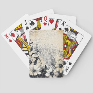 Rustische Blume und Kalligrafie - Braunpapier 1 Spielkarten