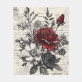 Rustische Blume und Kalligrafie - Braunpapier 3 Fleecedecke (Vorderseite)