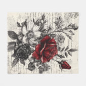 Rustische Blume und Kalligrafie - Braunpapier 3 Fleecedecke (Vorderseite (Horizontal))