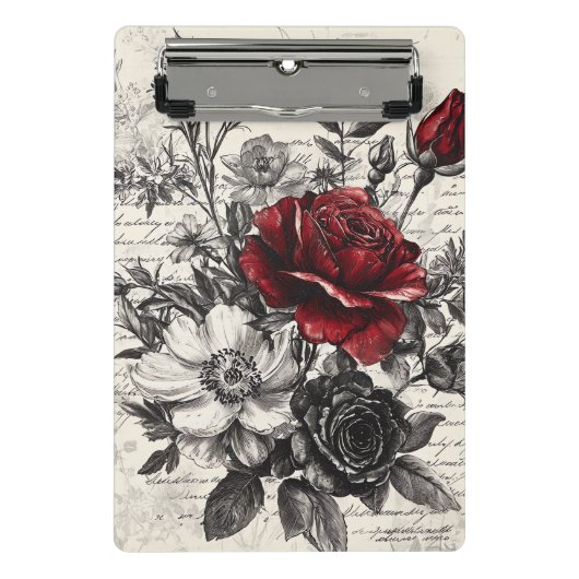Rustische Blume und Kalligrafie - Braunpapier 3 Mini Klemmbrett (Vorderseite)
