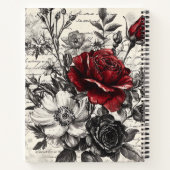 Rustische Blume und Kalligrafie - Braunpapier 3 Notizblock (Rückseite)