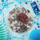 Rustische Blume und Kalligrafie - Braunpapier 3 Pappteller (Party)
