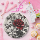 Rustische Blume und Kalligrafie - Braunpapier 3 Pappteller (Party)