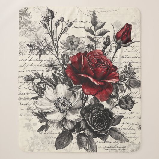 Rustische Blume und Kalligrafie - Braunpapier 3 Sherpadecke (Vorderseite)