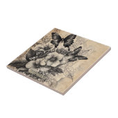 Rustische Blume und Schmetterlinge - Altpapier (10 Fliese (Seite)