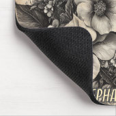 Rustische Blume und Schmetterlinge - Altpapier (10 Mousepad (Ecke)