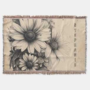 Rustische Blume und Schmetterlinge - Altpapier (11 Decke
