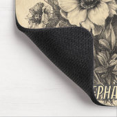 Rustische Blume und Schmetterlinge - Altpapier (12 Mousepad (Ecke)
