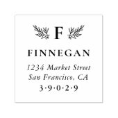 Rustische botanische Monogramm-Rücksendeadresse Permastempel (Design)