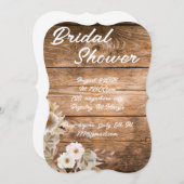 RUSTISCHE BRIDAL SHOWER INVITATION MIT BLUMENDESIG EINLADUNG (Vorne/Hinten)