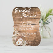 RUSTISCHE BRIDAL SHOWER INVITATION MIT BLUMENDESIG EINLADUNG (Stehend Vorderseite)