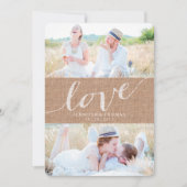 RUSTISCHE BURLAP-LIEBE | SAVE THE DATE (Vorderseite)