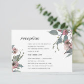 RUSTISCHE CHIC WILD PINK EUCALYPTUS FLORALRECEPTIO BEGLEITKARTE (Stehend Vorderseite)