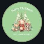 RUSTISCHE CHRISTMAS HOLZTIERE PERSONALISIEREN RUNDER AUFKLEBER<br><div class="desc">Feiern Sie Weihnachten mit der Freude und dem Wunder des Waldes,  wo jedes Geschöpf eine Geschichte zu erzählen hat. Ideal für Naturliebhaber,  Kinder und alle,  die die Freuden der Ferien schätzen,  wird diese Kollektion Ihren festlichen Kreationen eine besondere Touch hinzufügen.</div>