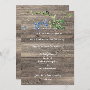 RUSTISCHE EUCALYPTUS BLUE FLORAL WEDING INVITATION EINLADUNG